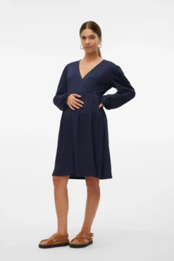 Vestido corto manga larga maternity y lactancia