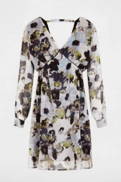 Vestido corto recto estampado