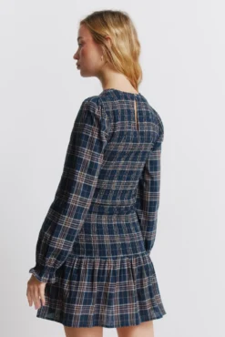 Vestido corto smock cuadros