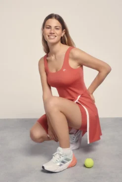 Vestido corto tirantes coral