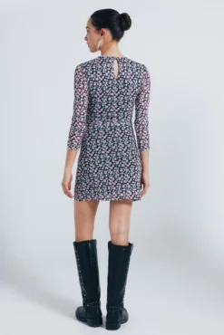Vestido corto tubo estampado