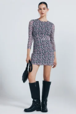 Vestido corto tubo estampado