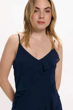 Vestido de gasa midi de fiesta