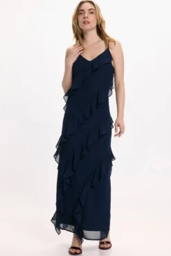 Vestido de gasa midi de fiesta