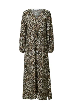 Vestido de leopardo largo confeccionado con Lenzing ECOVERO.