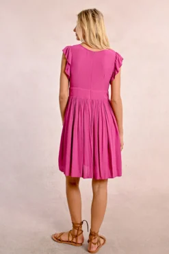 Vestido de manga corta mariposa