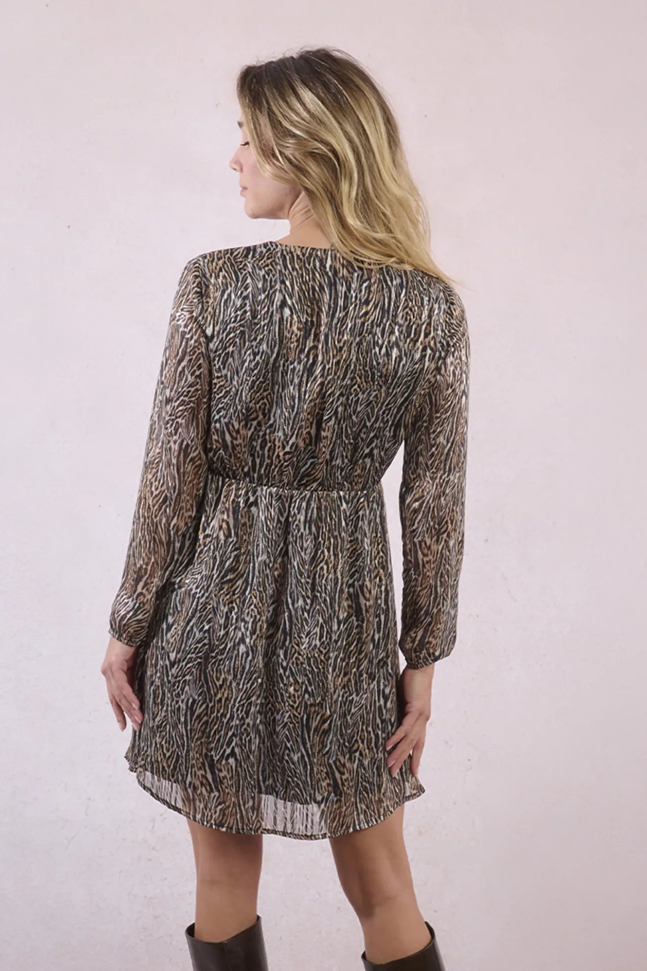 Vestido de manga larga con estampado