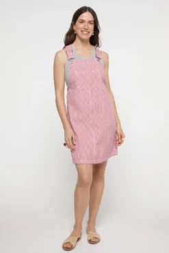 Vestido denim estampado a rayas