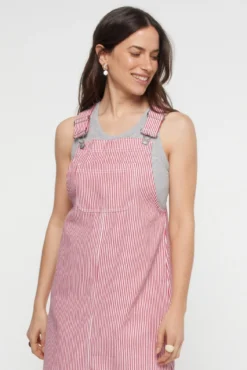Vestido denim estampado a rayas