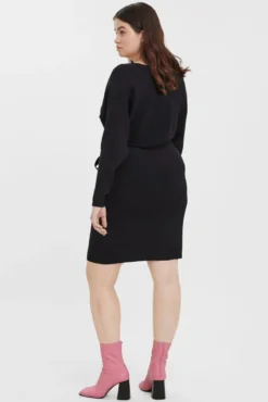 Vestido de punto cruzado talla grande