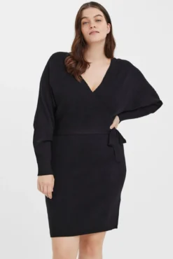 Vestido de punto cruzado talla grande