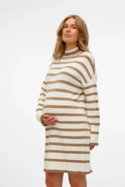 Vestido de punto de cuello vuelto maternity