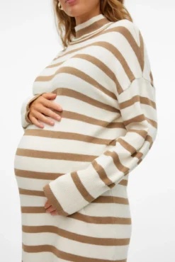 Vestido de punto de cuello vuelto maternity