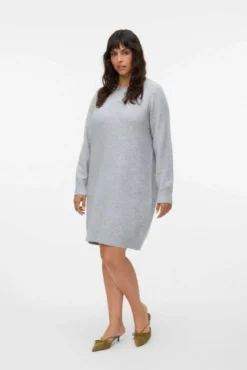 Vestido de punto manga larga talla grande