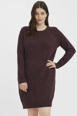 Vestido de punto manga larga talla grande