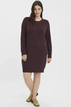 Vestido de punto manga larga talla grande