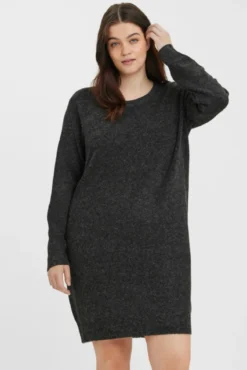 Vestido de punto manga larga talla grande