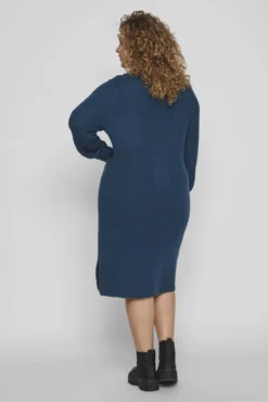 Vestido de punto midi detalle encaje