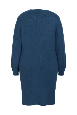 Vestido de punto midi detalle encaje