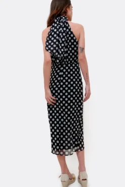 Vestido escote halter gasa