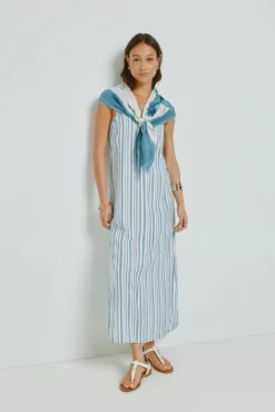 Vestido escote pico con tirantes