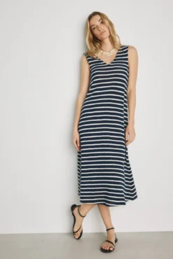 Vestido escote pico con tirantes
