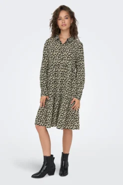 Vestido estampado camisero