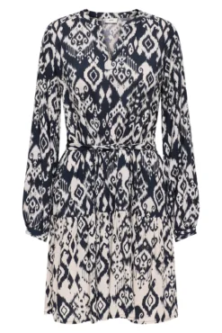 Vestido estampado de manga larga