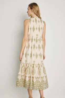 Vestido estampado escote pico