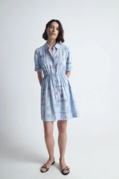 Vestido estampado fluido