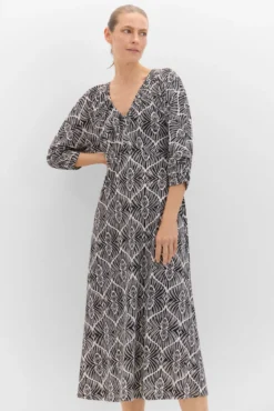 Vestido estampado manga murciélago