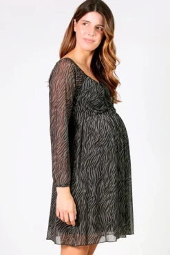 Vestido Estampado maternity Con Frunces En Pecho
