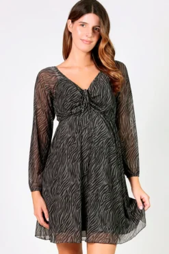 Vestido Estampado maternity Con Frunces En Pecho