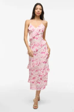 Vestido fiesta estampado midi