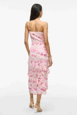 Vestido fiesta estampado midi