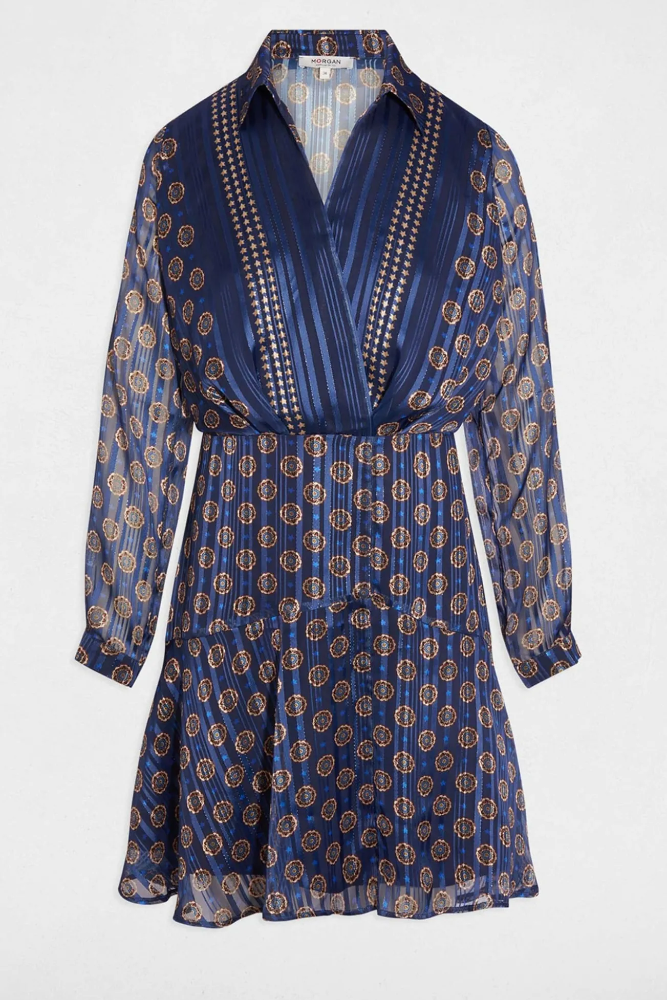 Vestido fluido con cuello en V
