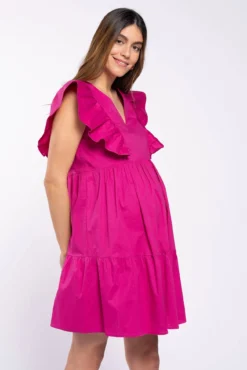 Vestido lactancia con mangas de volantes