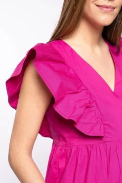 Vestido lactancia con mangas de volantes