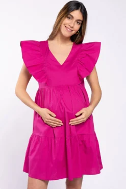 Vestido lactancia con mangas de volantes