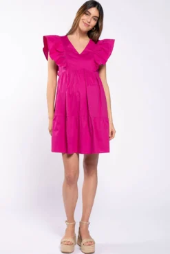 Vestido lactancia con mangas de volantes