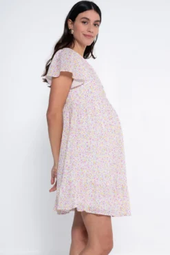 Vestido lactancia estampado con botones