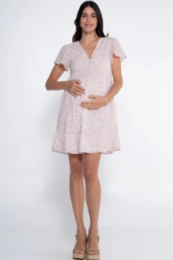 Vestido lactancia estampado con botones