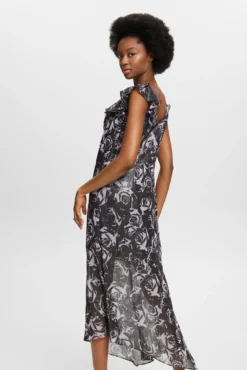 Vestido largo asimétrico estampado floral
