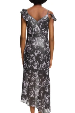 Vestido largo asimétrico estampado floral