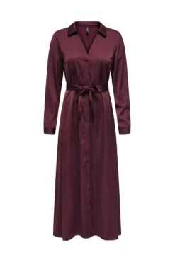 Vestido largo camisero de satén