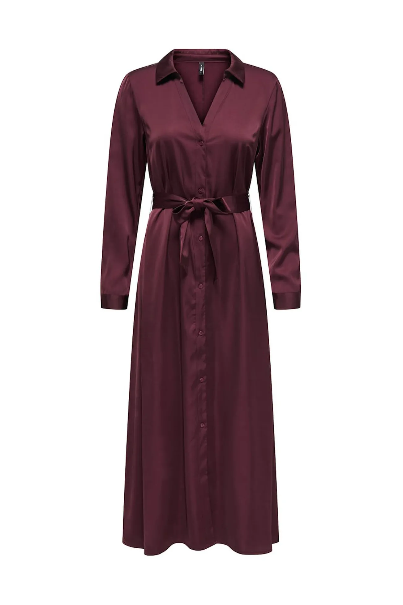Vestido largo camisero de satén