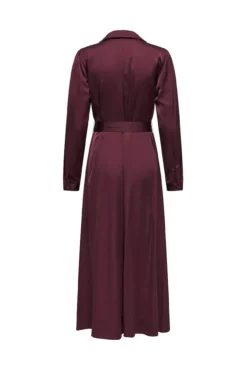 Vestido largo camisero de satén
