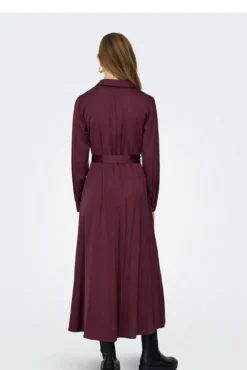 Vestido largo camisero de satén