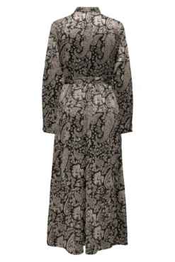 Vestido largo camisero satinado