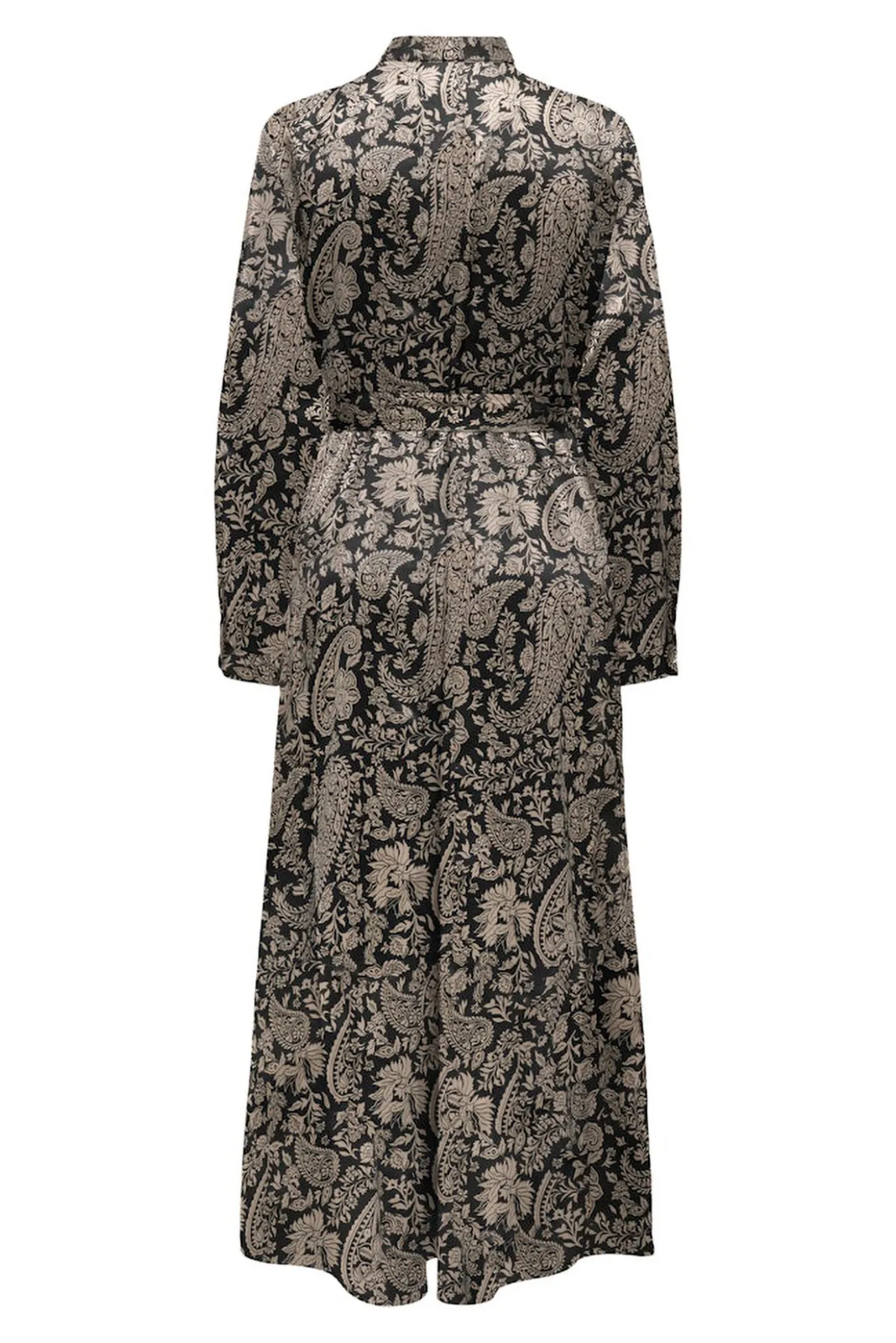 Vestido largo camisero satinado